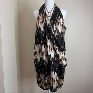 Derek Lam Women’s Black and Brown Patterned Dress